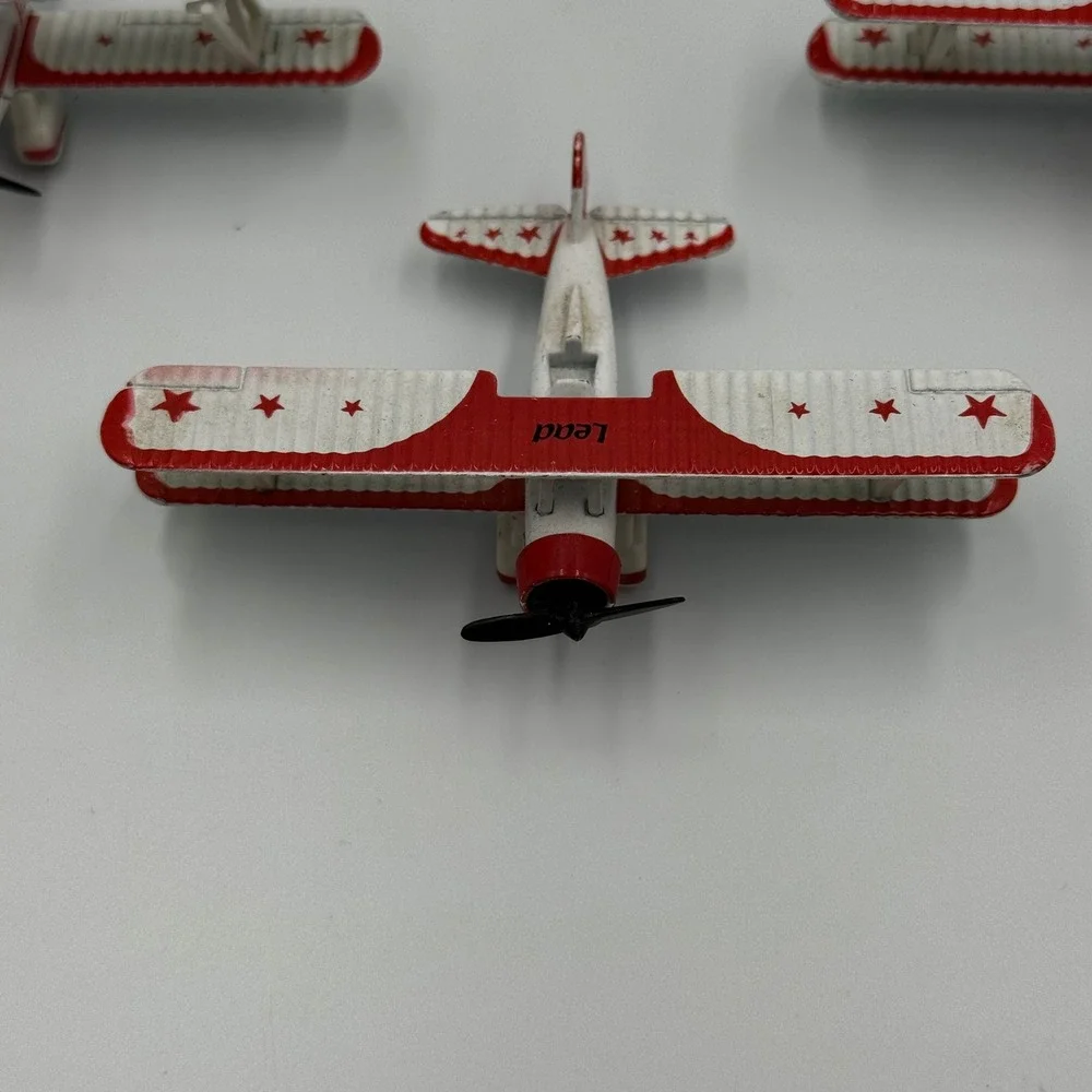 Vintage 1991 Red Baron Pizza Stearman‎ Squadron 1:72 Diecast Bi-Plane Set 4-Pack